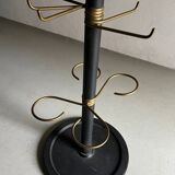 Minimalist black metal brass coat stand