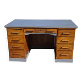 Grand bureau vintage en chêne