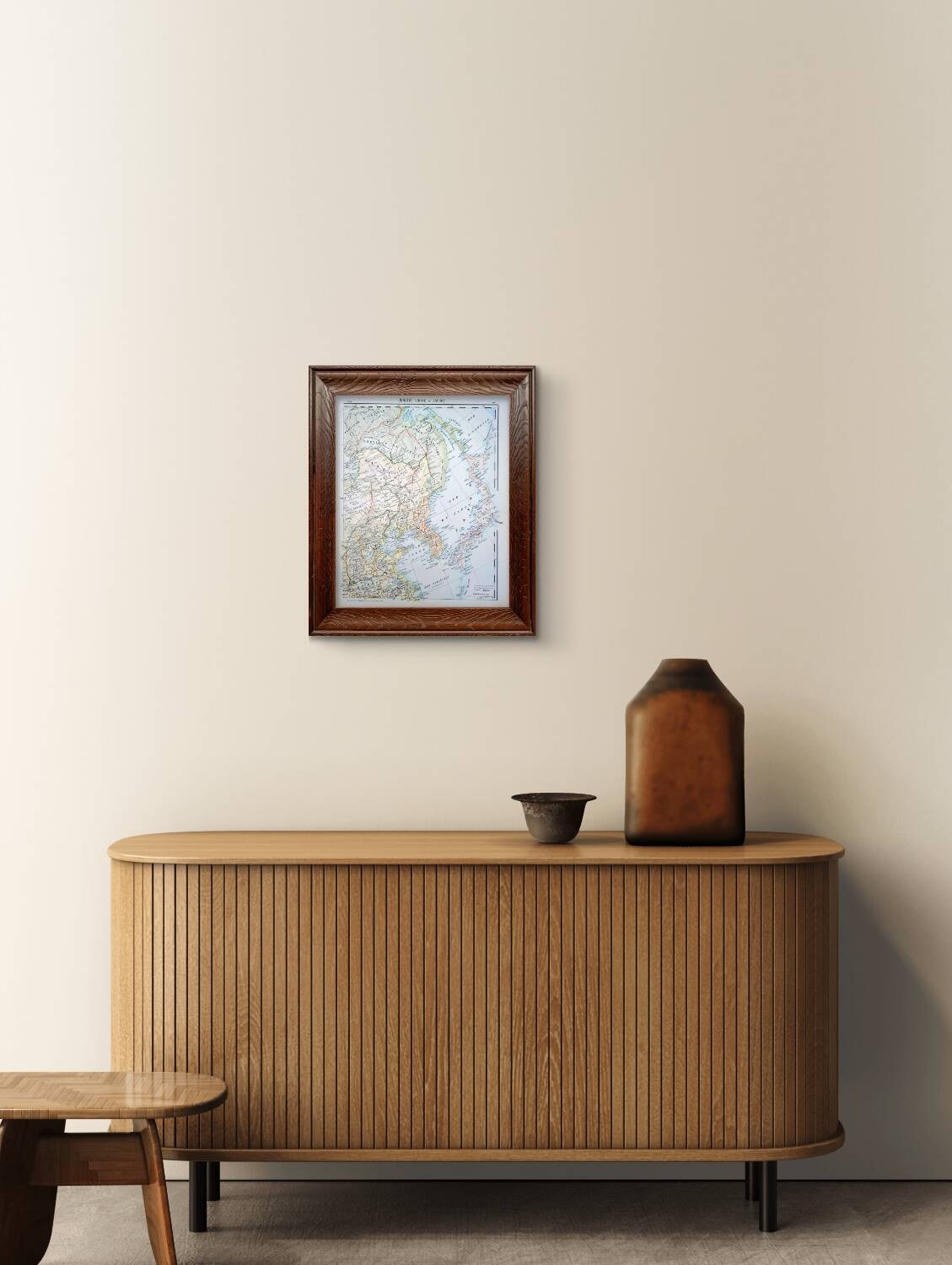 Planche géographique imprimée en 1900 l'Asie, Chine et Japon