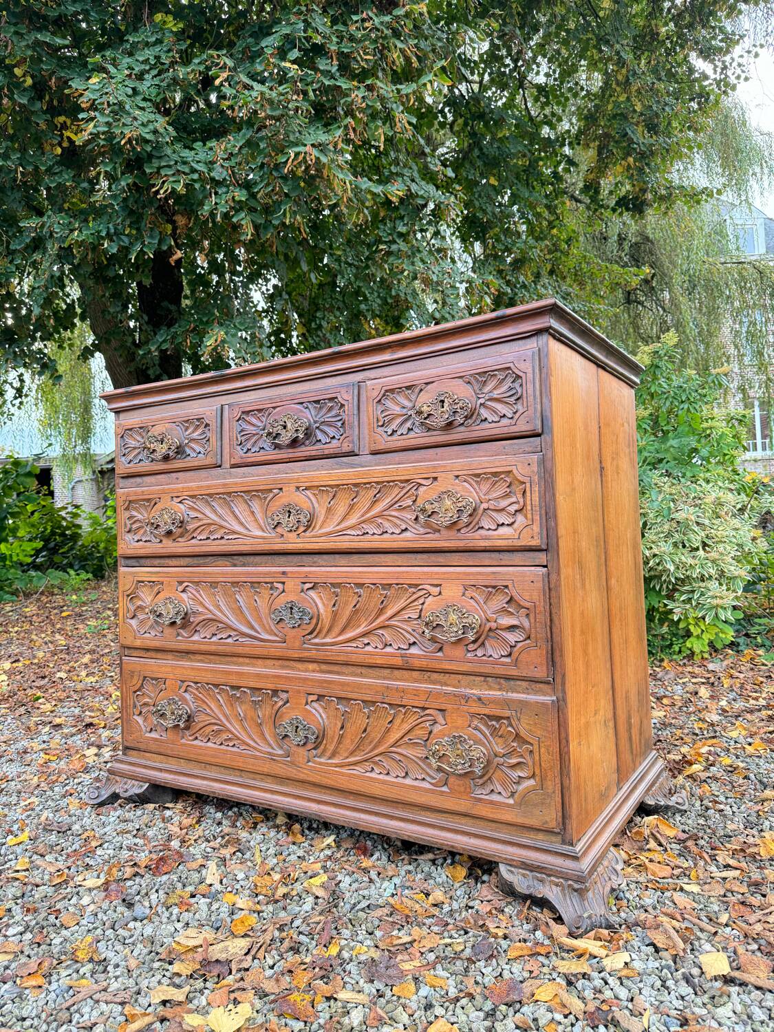 Natural Wood Chest of Drawers from the 18th Century, Foreign Work