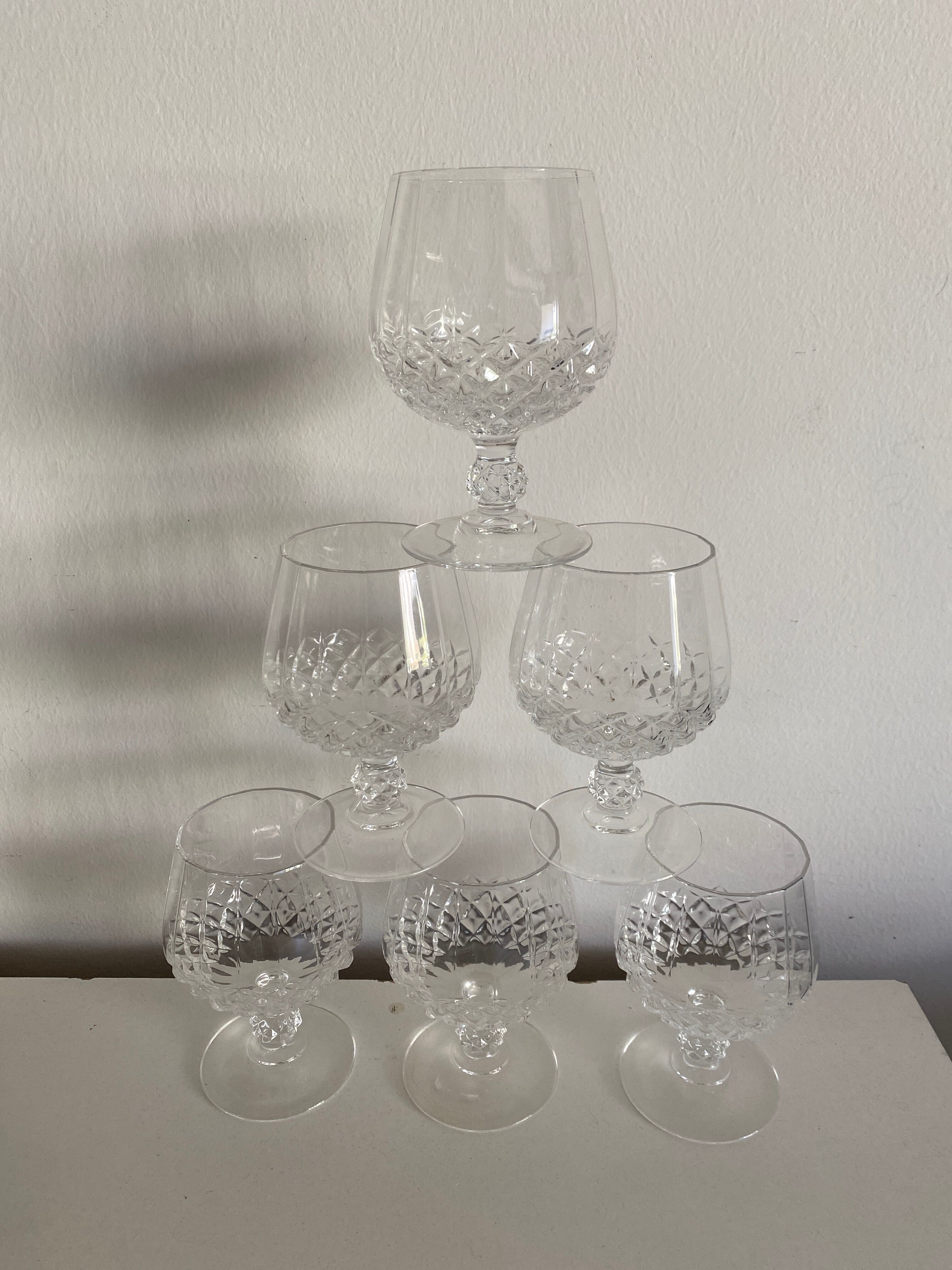 Set of 6 cognac glasses
