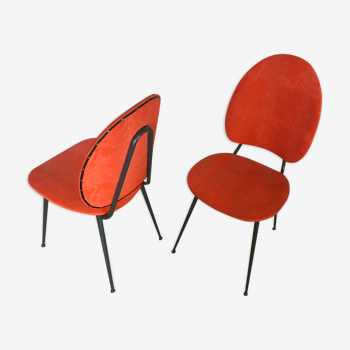 Paire de chaises vinyle années 60