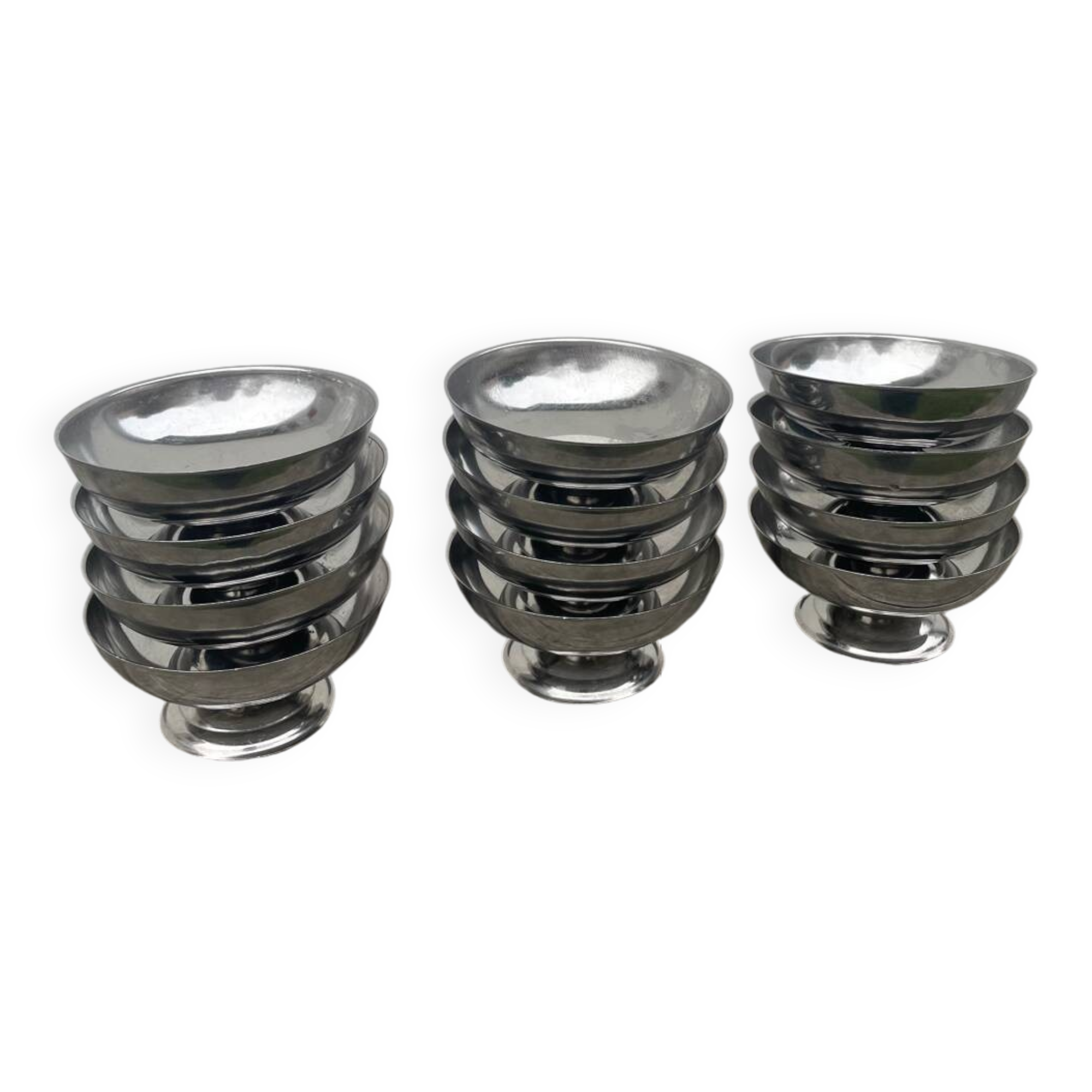 12 stainless steel cups 1970