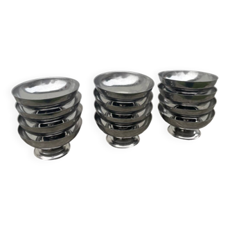 12 stainless steel cups 1970