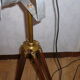 Ancient wooden tripod and brass with its indus lamp