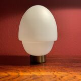 2 Wall Scones Lamps in Opal and brass Italy 80s