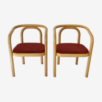 Pair of Antonin Suman chairs by Ton, 1980s