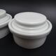 Pair of old buttermakers in thick porcelain from the brand Pillivuyt 1930
