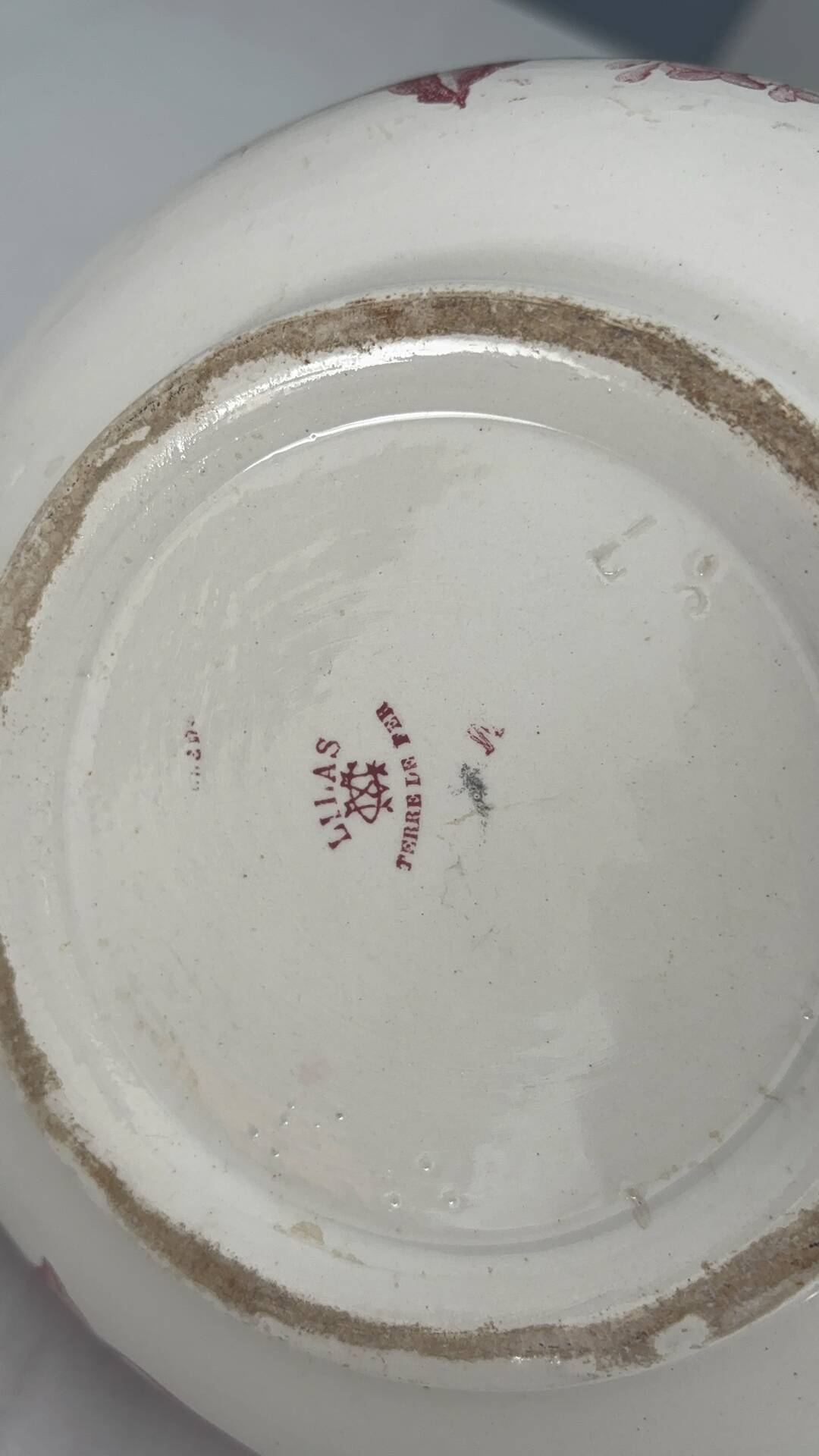 Antique toilet bowl in ironstone Lilas Creil and Montereau – Pic