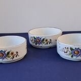 Set of 3 bowls in the Éclat model from Sarreguemines. 1960s.