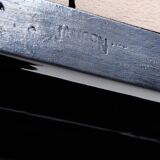 Pair of black lacquer and brass bedside tables Maison Jansen 1960