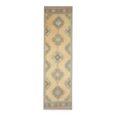 Tapis coureur vintage turc en laine et coton noué à la main des années 1970, 100x360.