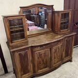 Buffet vitrine galbé époque Art Nouveau, dans l'esprit de L'école de Nancy