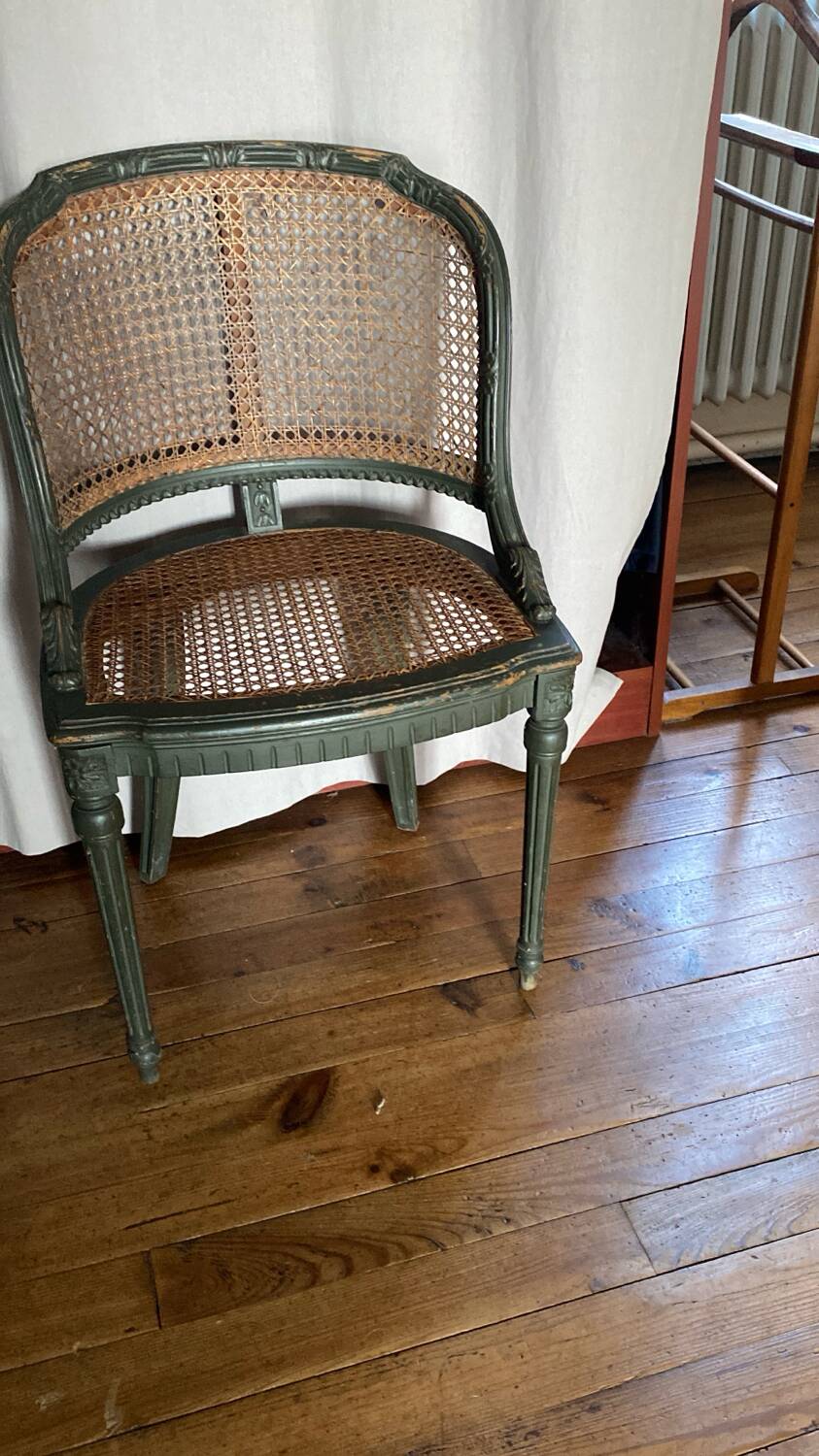 Caned armchair in Louis XVI style