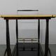 Italian mid-century bar cart with folding leaves, brass and wood