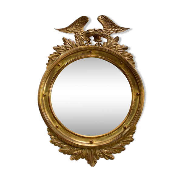 Miroir rond en bois doré, style Empire – début XXe - 89x61cm