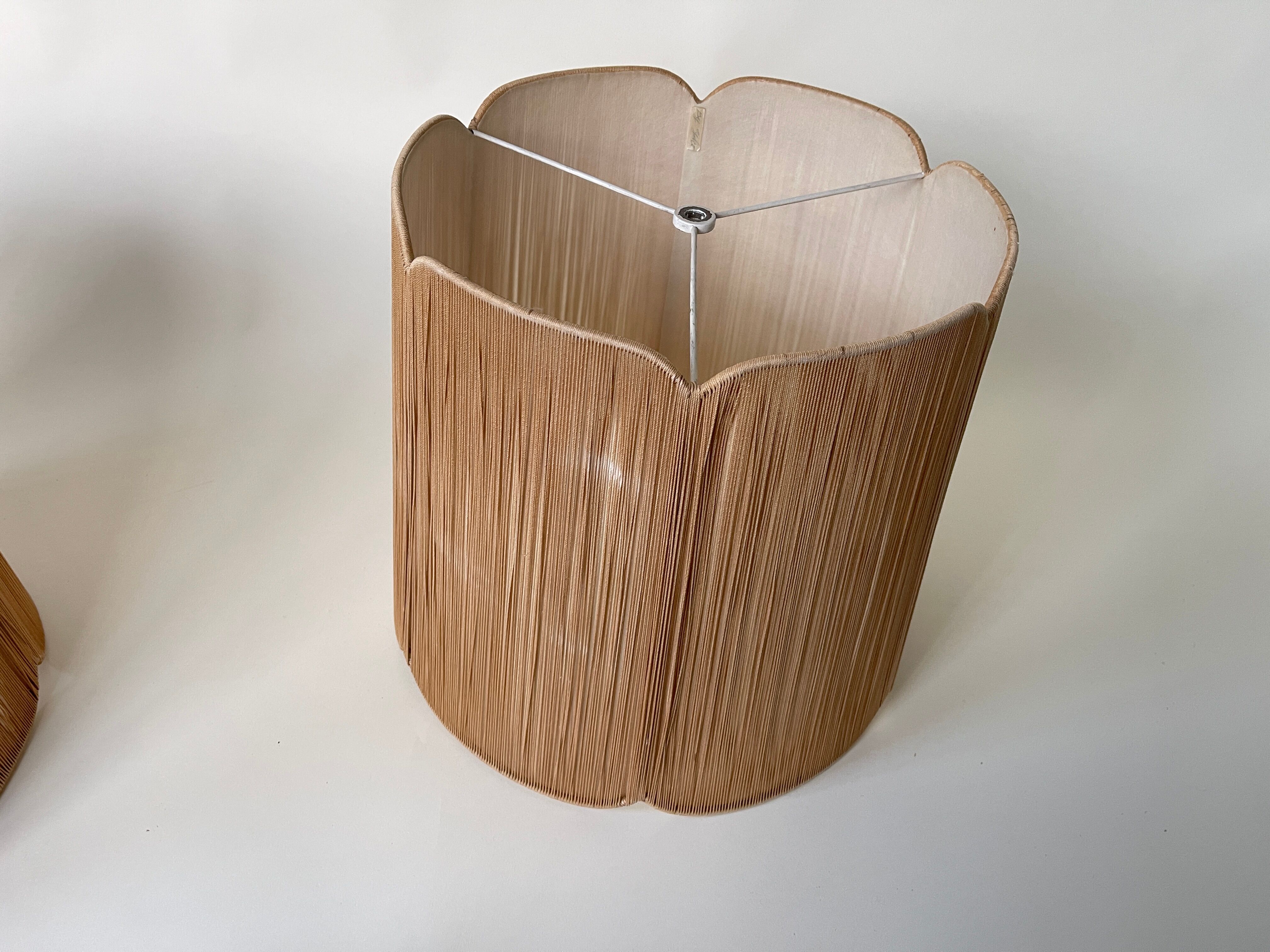 Pair of Mustard String Lampshades