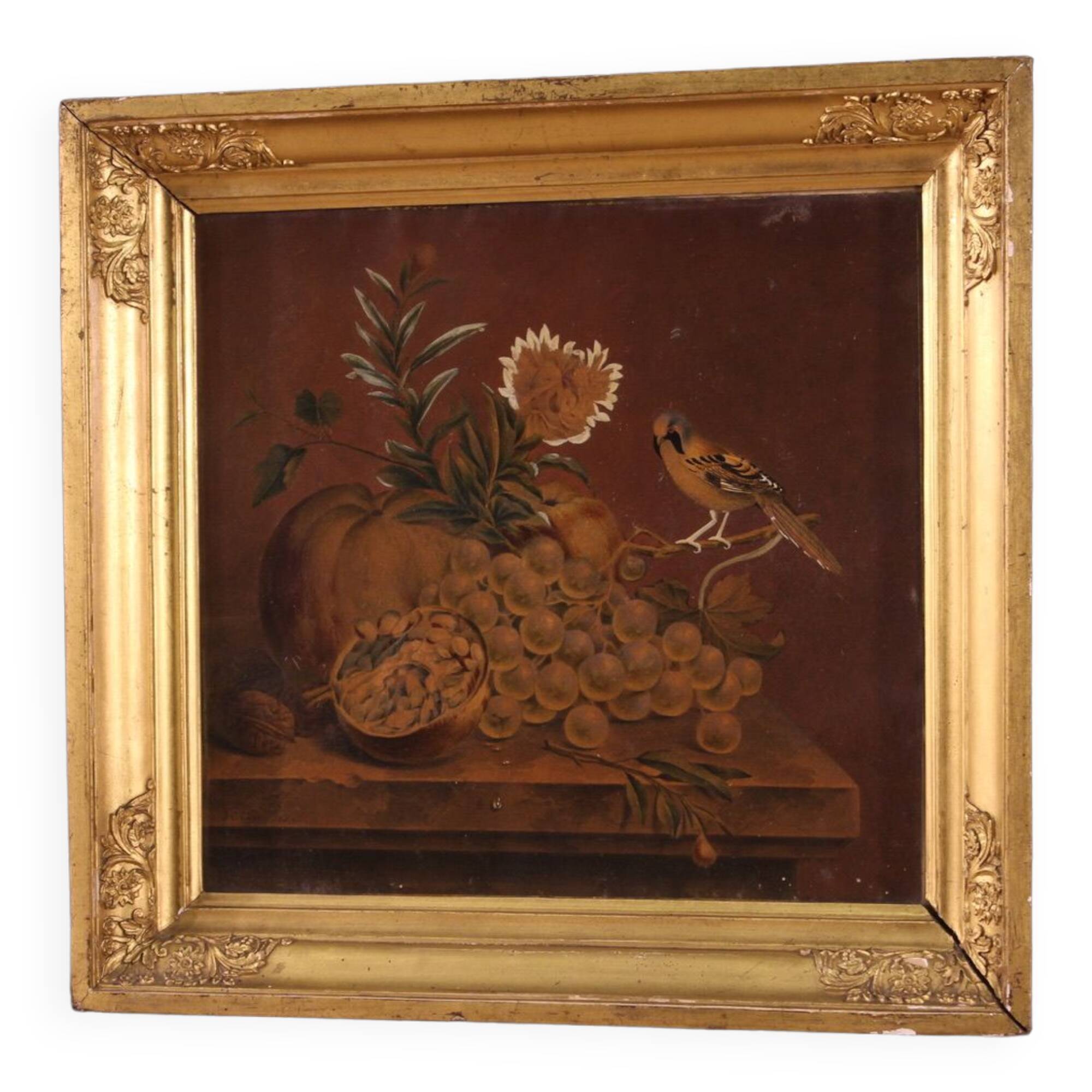 Still life on paper signed and dated 1839