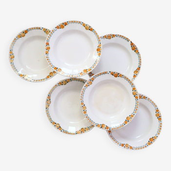 Set of 6 St Amand soup plates, vintage