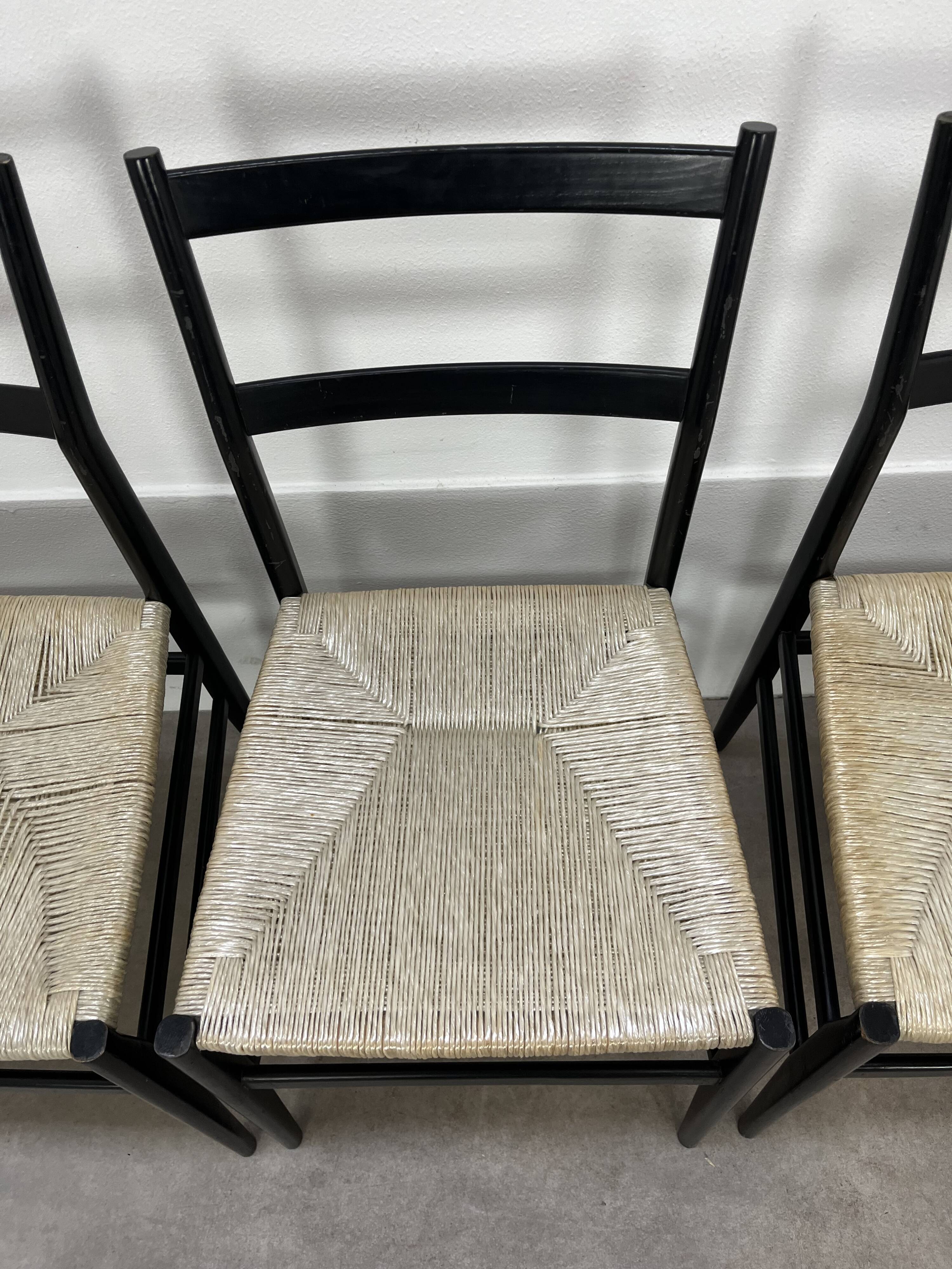6 Leggera chairs by Gio Ponti for Cassina, Italy, first edition