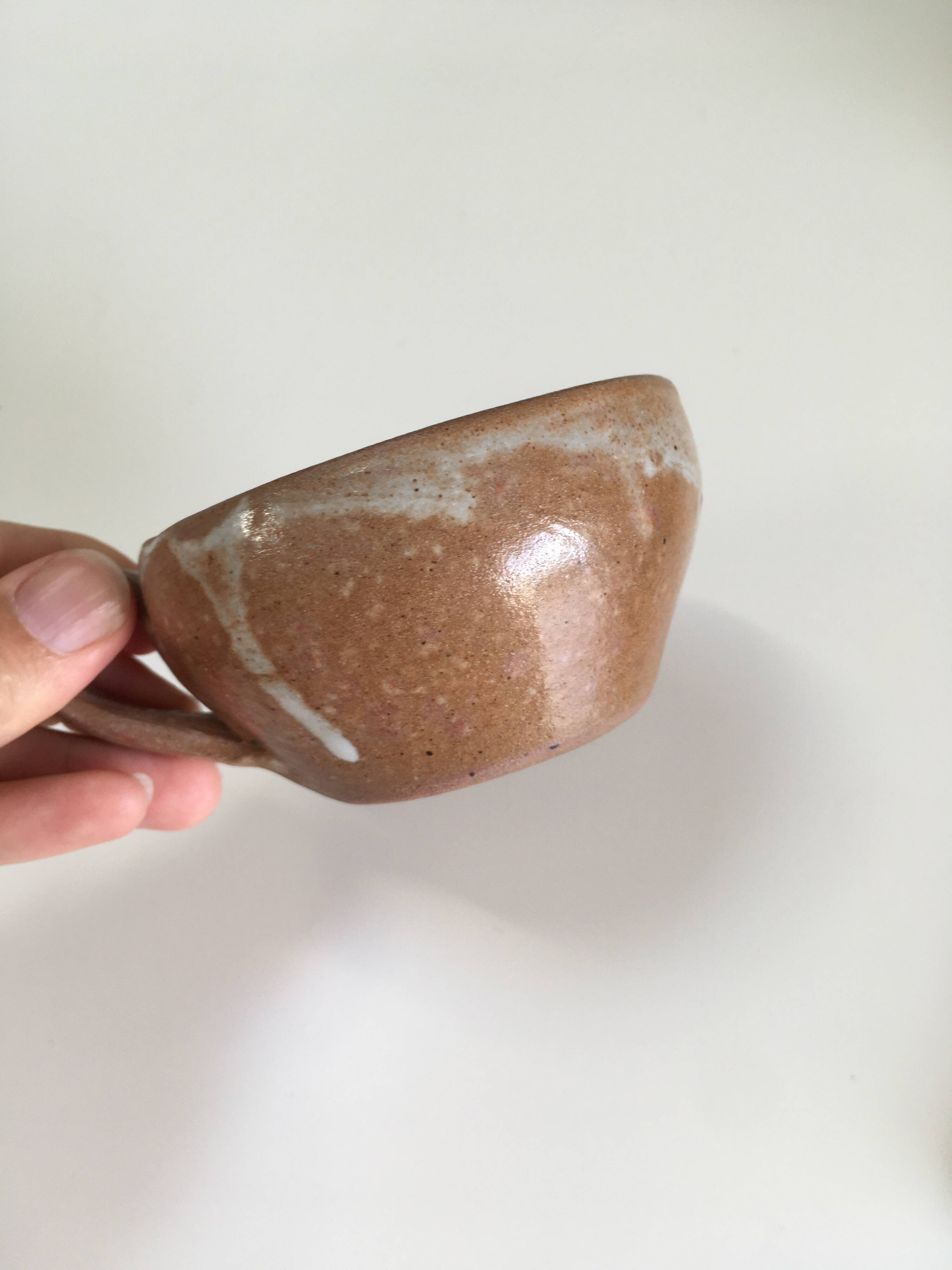 Set of 5 handcrafted ceramic mugs – terracotta