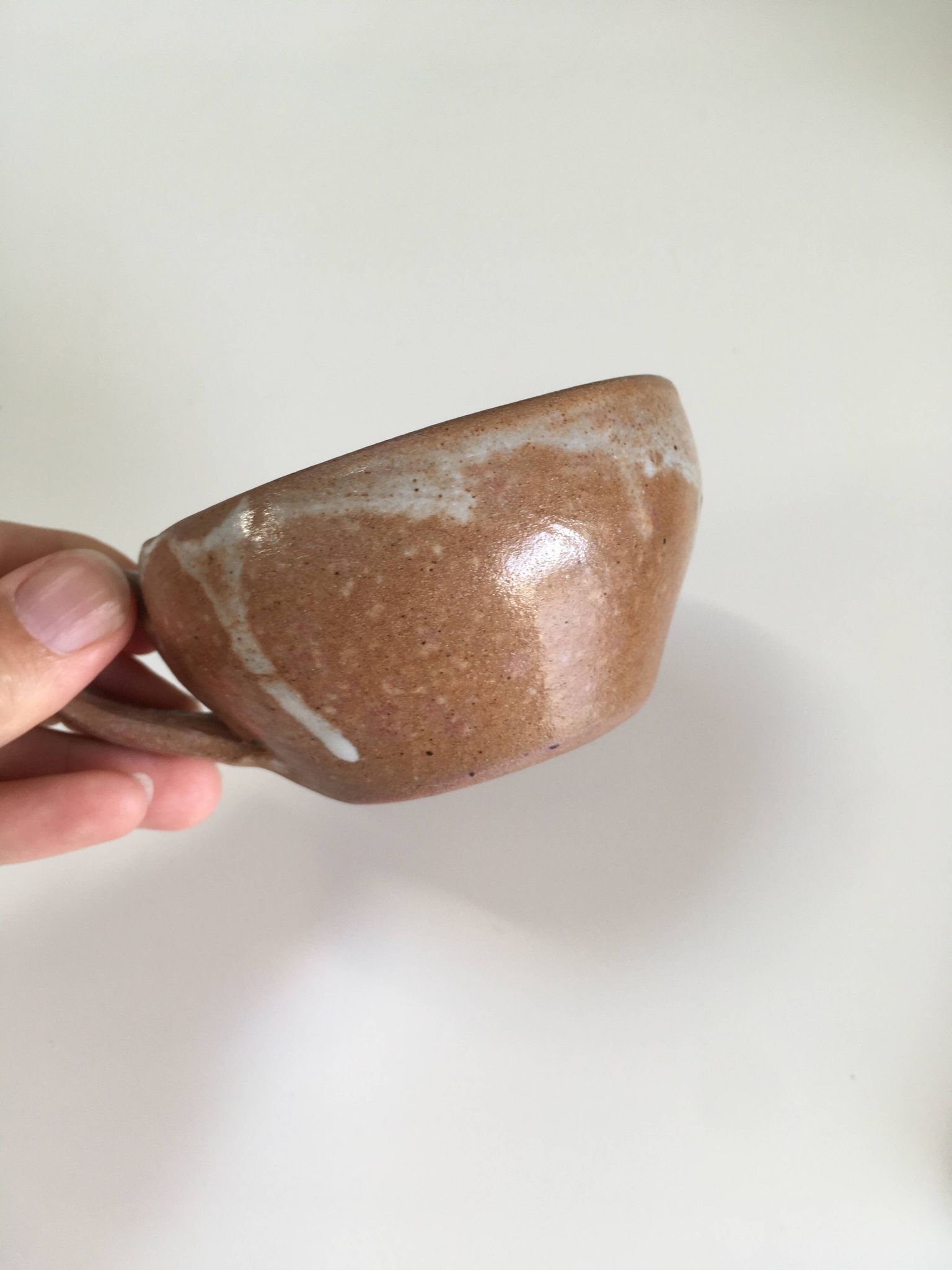 Set of 5 handcrafted ceramic mugs – terracotta