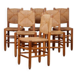 Set of 6 chairs, model Bauche no. 19, by Charlotte Perriand, 1950