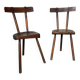 Pair of Savoyard tripod chairs, folk art, oak.