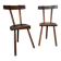 Pair of Savoyard tripod chairs, folk art, oak.