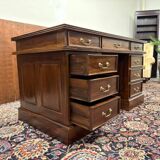 Classic English Desk with Green Leather