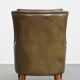 Olive Green Cowhide Leather Armchair