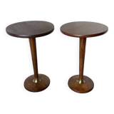 Pair of art deco oak side tables