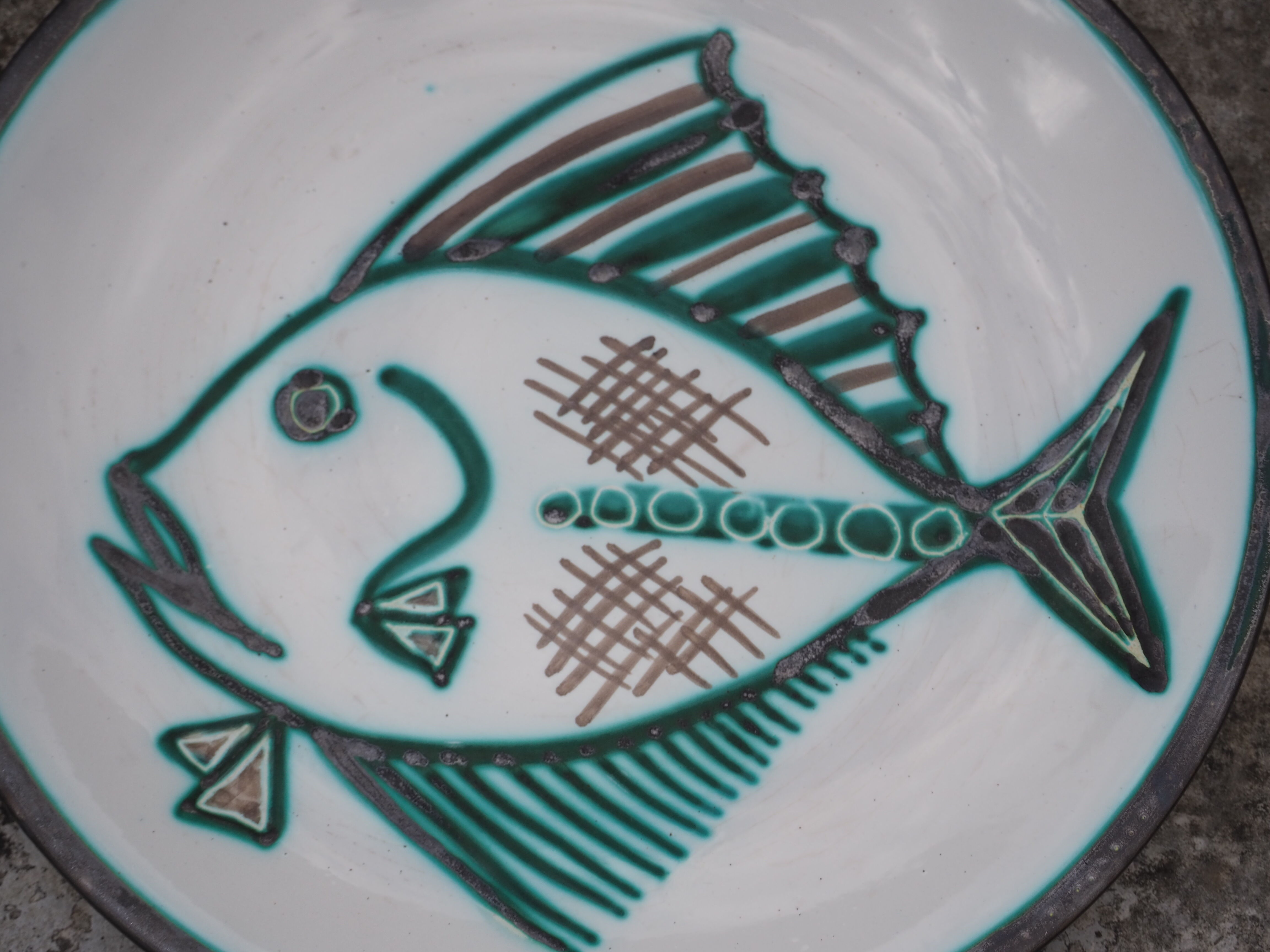 Fish decor plate by Robert Picaud - Vallauris