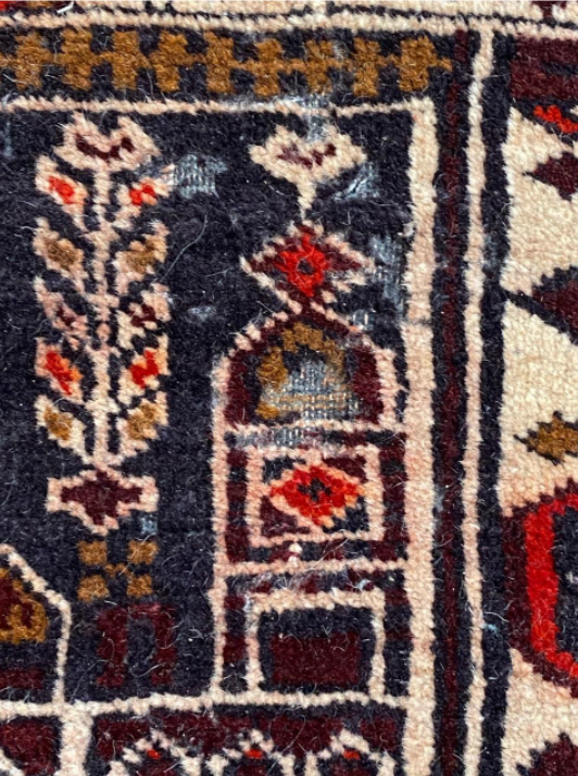 Afghan carpet Baluch vintage 140x86cm