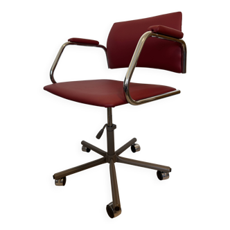 Fully Restored Cherry Office Desk Chair by Kovona, Czechoslovakia 1970’s