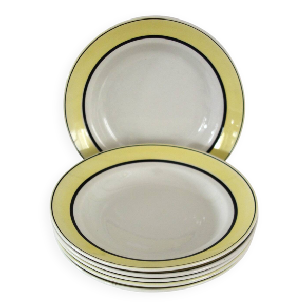 6 assiettes creuses vintage faïence de Badonviller