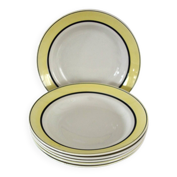 6 assiettes creuses vintage faïence de Badonviller