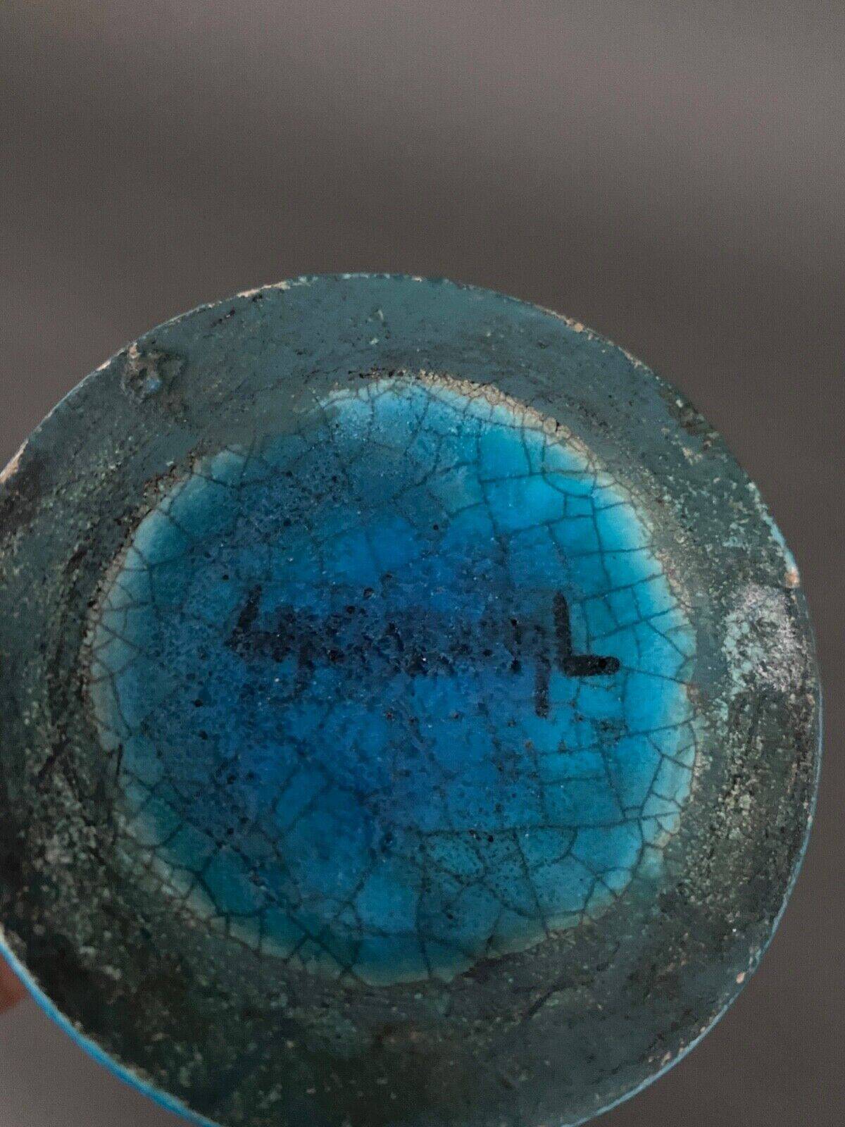 Cracked ceramic vase by Lachenal 1930 ovoid shape