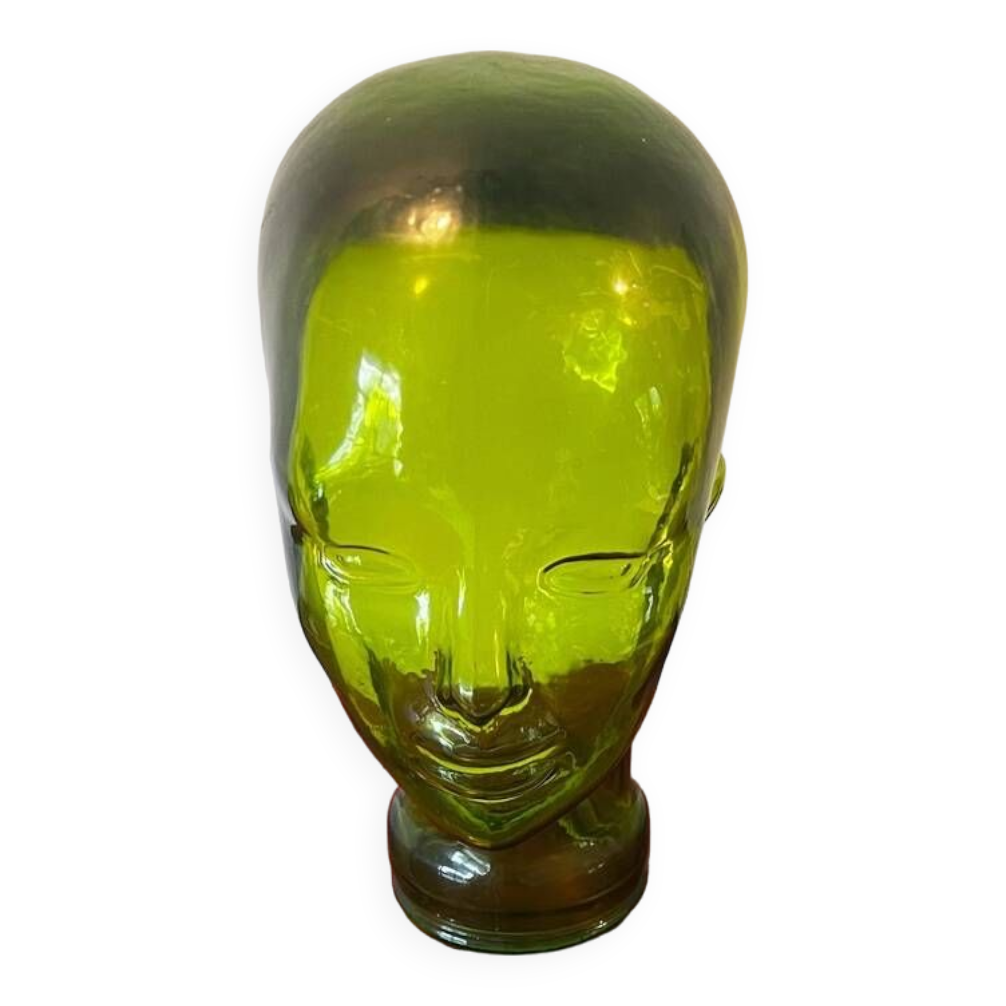 Green glass head
