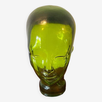 Green glass head