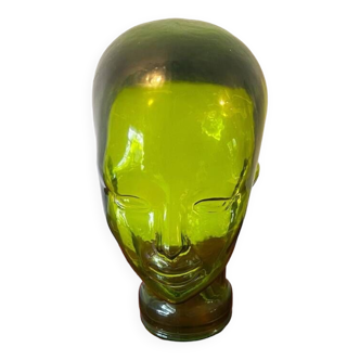 Green glass head