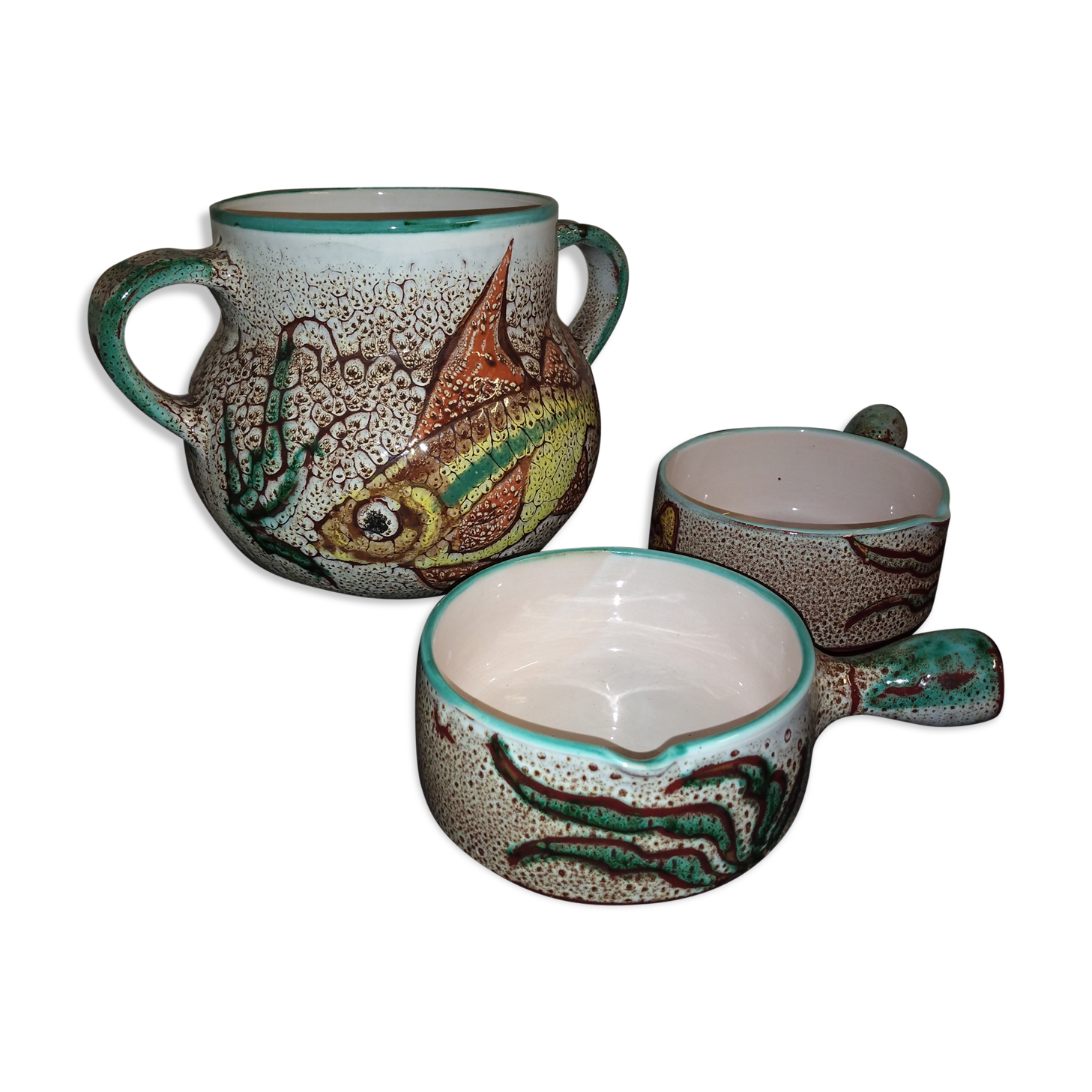 Vallauris ceramic fish soup service