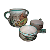 Vallauris ceramic fish soup service