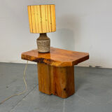 Table d'appoint de style brutaliste japonais, wabi-sabi, milieu du siècle, années 1960