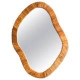 Rattan Wall Mirror, Asymetrical
