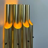 Vintage bent karlby "pan" wall lamp, brass, lyfa denmark 1960