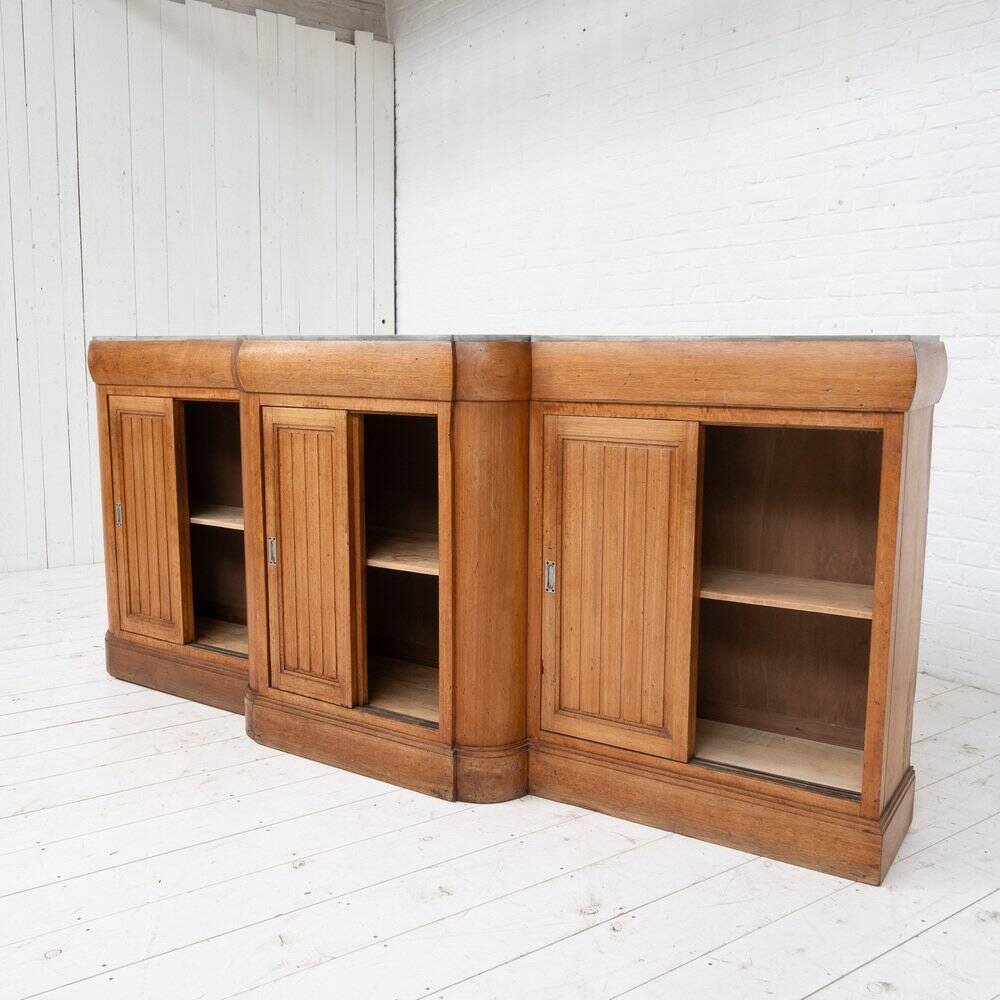 French vintage Art Deco bar in walnut and marble, 1920.