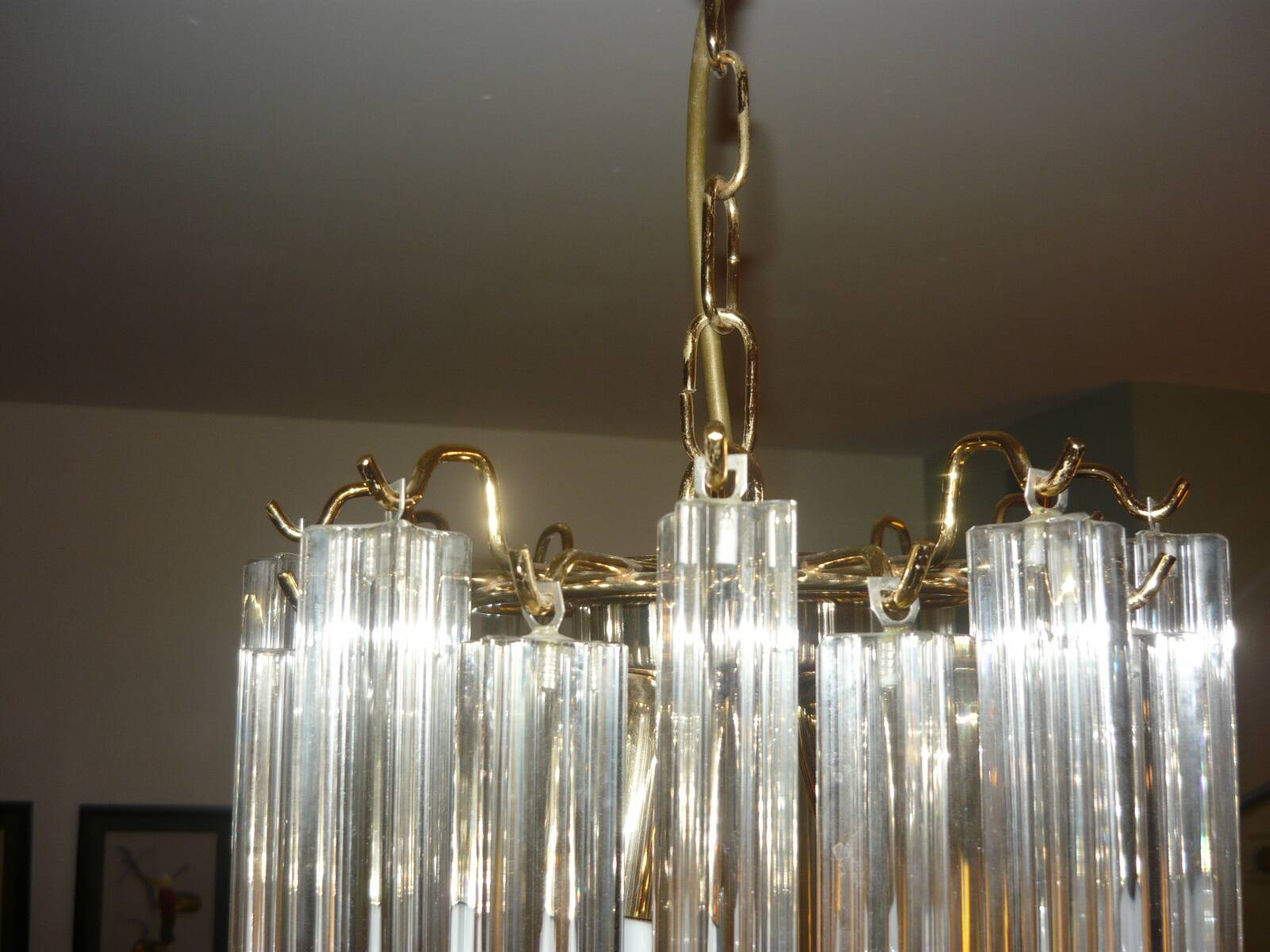 Murano crystal chandelier by Paolo Venini 1970/1980