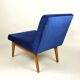 Vintage Blue Velvet Lounge Chair, 1970s