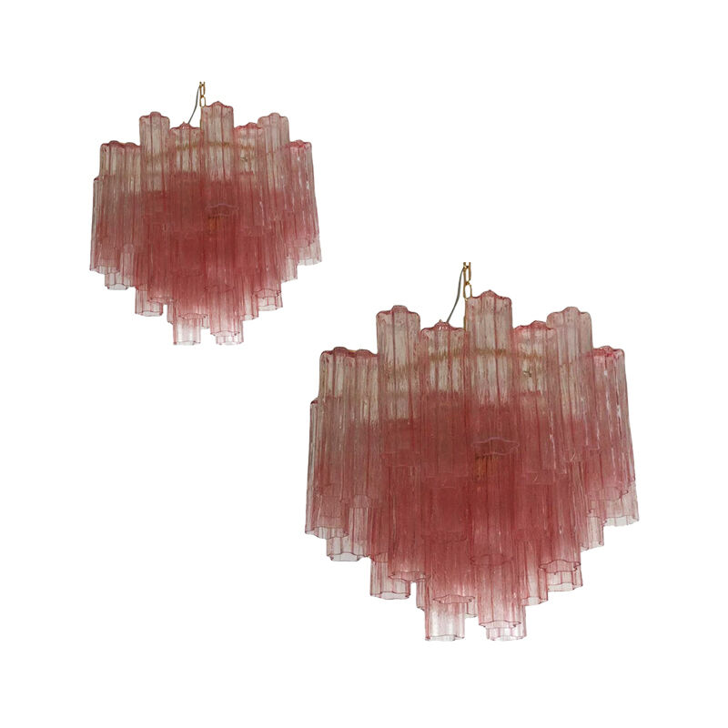 Contemporary Murano glass Sputnik chandelier, Mazzega style, set of 2 or a pair of chandeliers